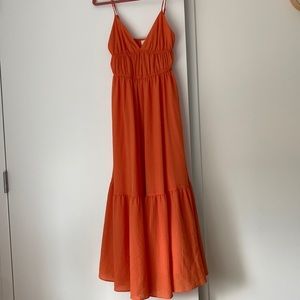Orange tropical vacay dress